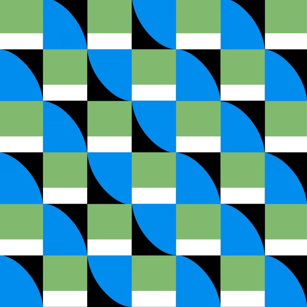 Checker Abstract Blue Green Square