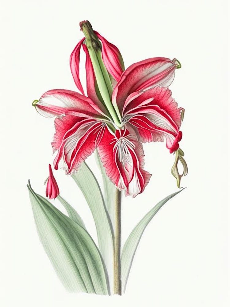 Amaryllis Floral Quentin Blake Inspired Illustration 1 Flower