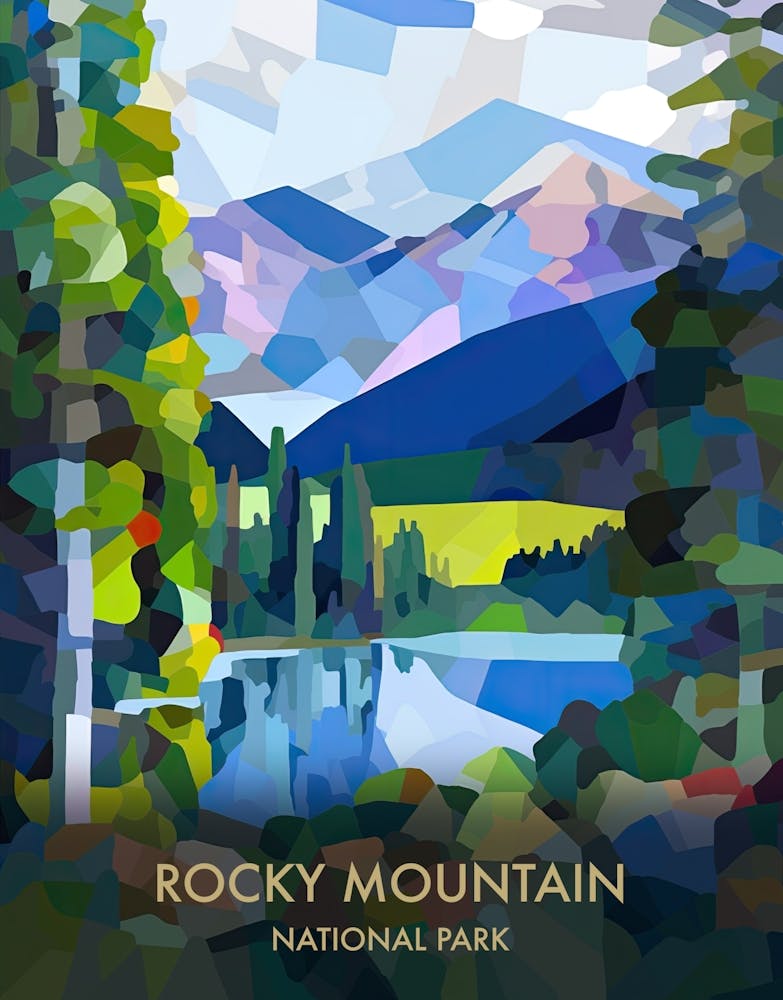 Rocky Mountain National Park Travel Poster Matisse Style 5