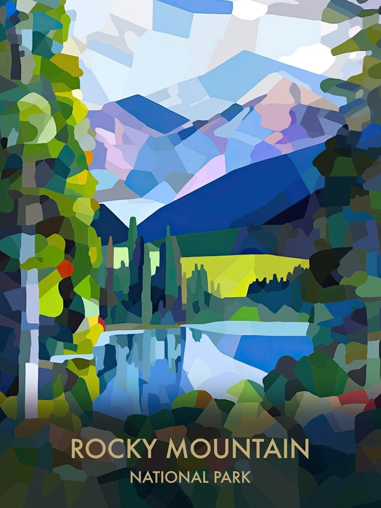 Rocky Mountain National Park Travel Poster Matisse Style 5