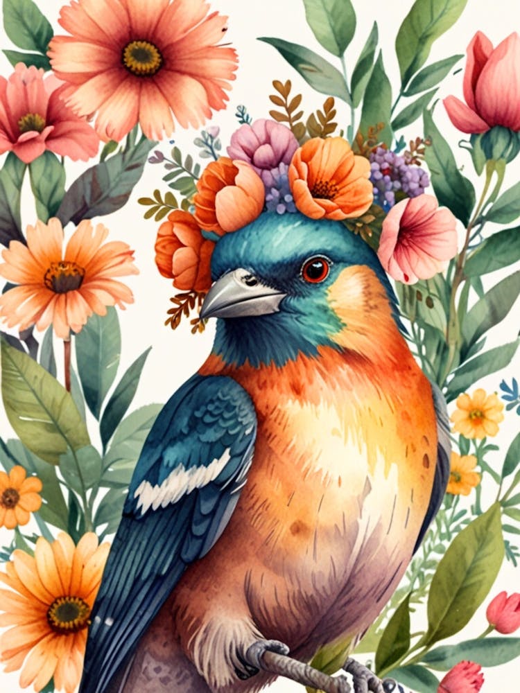 Bird With Flowers 5