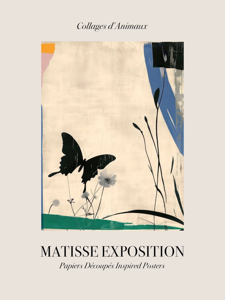 Butterfly 4 Matisse Inspired Exposition Animals Poster