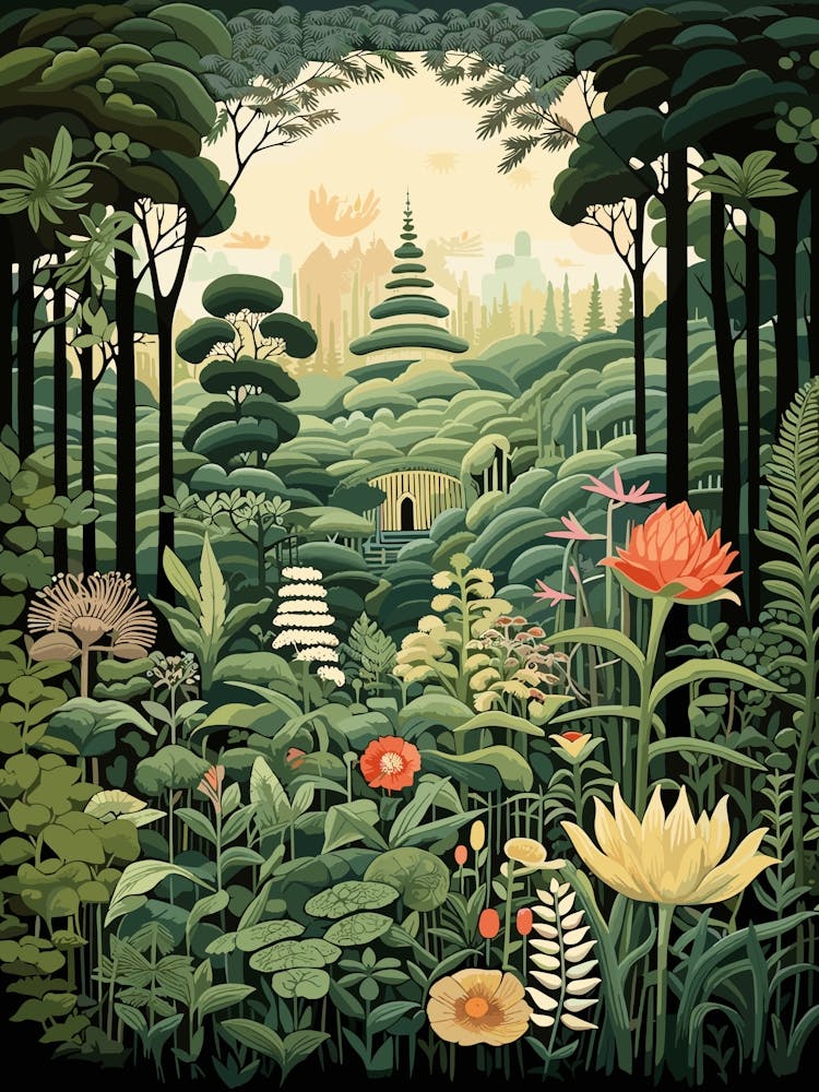 Ninna Ji Temple Japan Henri Rousseau Style 2
