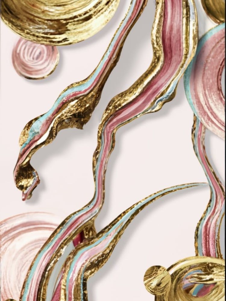 Gold And Pink Swirls