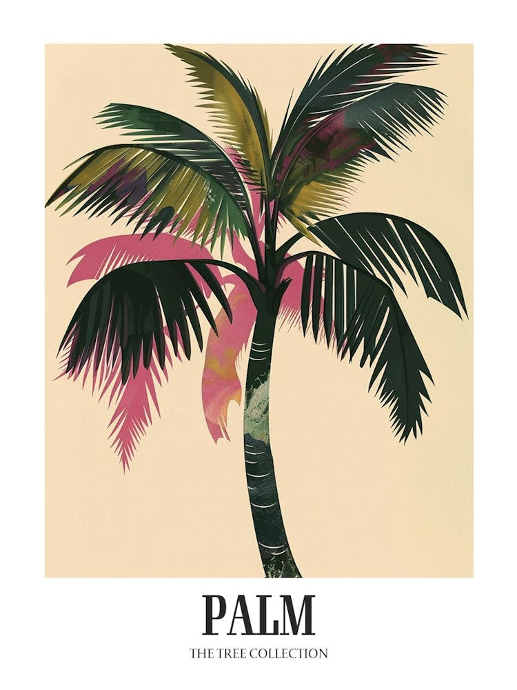 Palm Tree Colourful Illustration 4 Poster