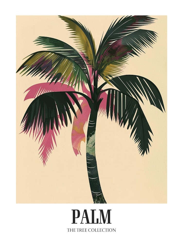 Palm Tree Colourful Illustration 4 Poster