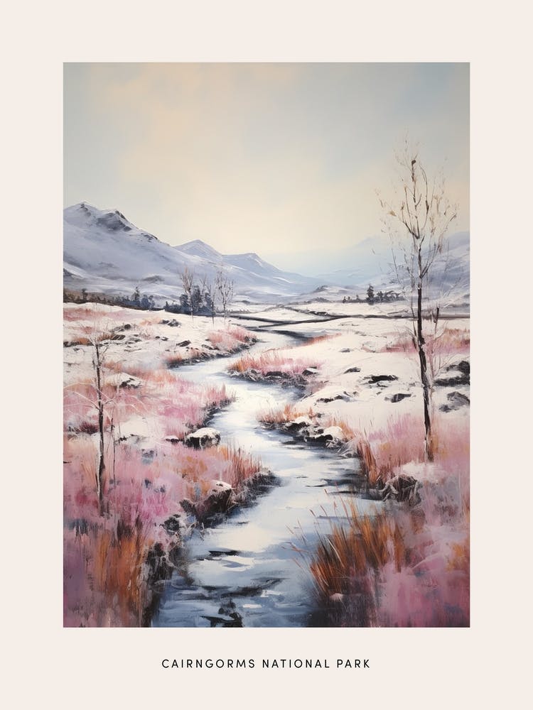 Dreamy Winter National Park Poster  Cairngorms National Park Scotland 3