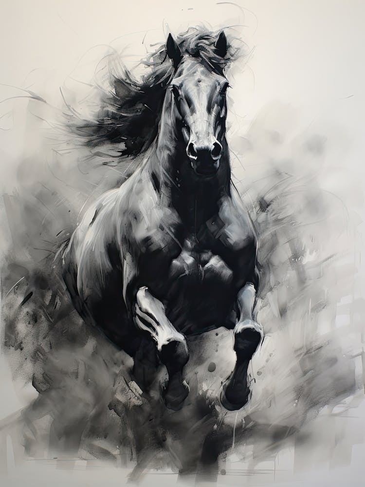 A Horse Painting In The Style Of Chiaroscuro 4