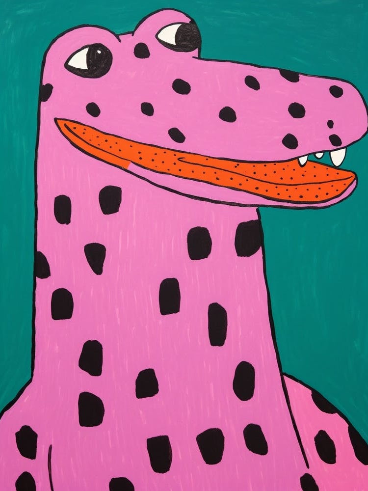 Pink Polka Dot Alligator 2