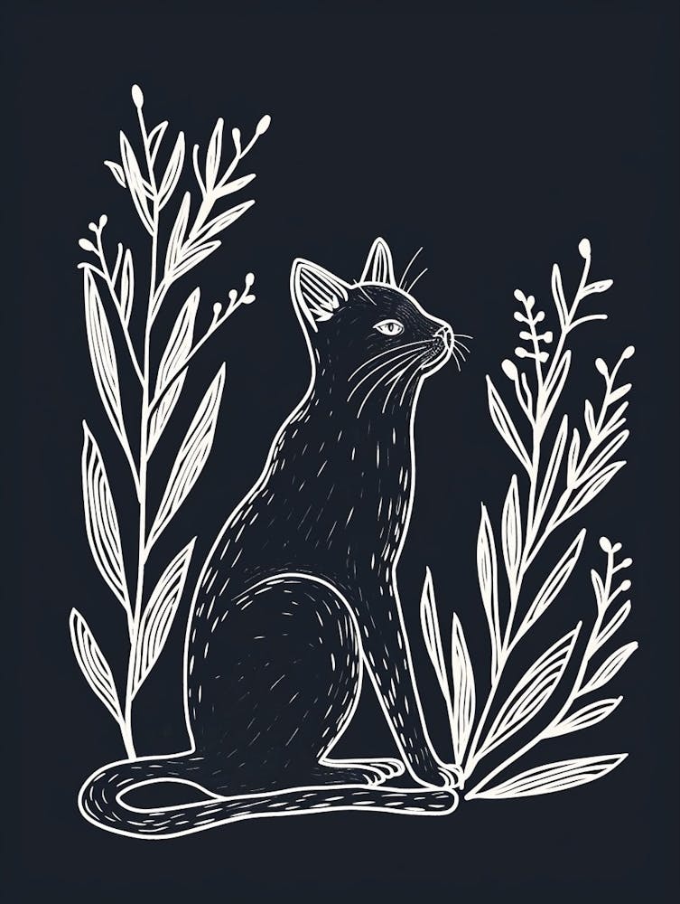 Australian Mist Cat Minimalist Illustration 2