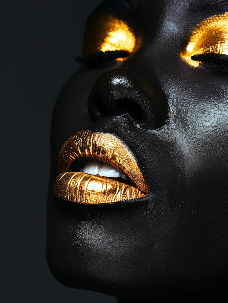 Black Woman With Gold Makeup 4