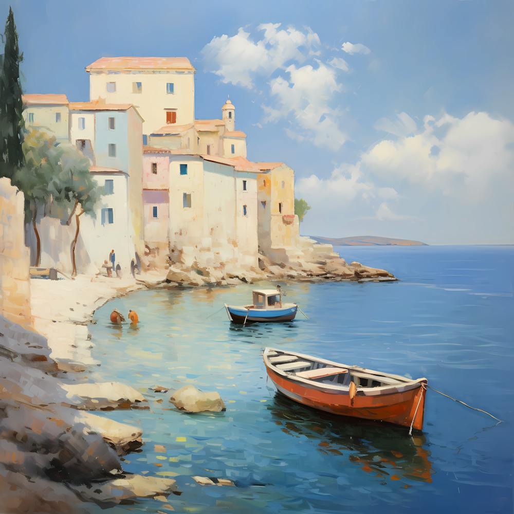 Golden Riviera: Impressionist Serenity on the Italian Coast