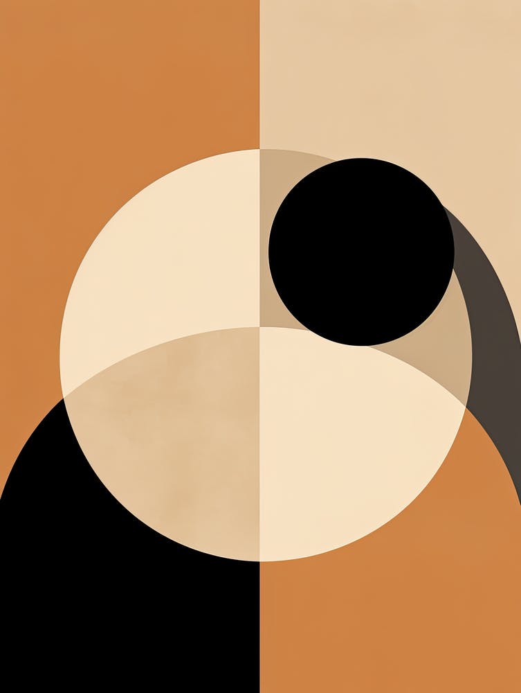 Nebula Whispers: Beige Mid-Century Cosmos