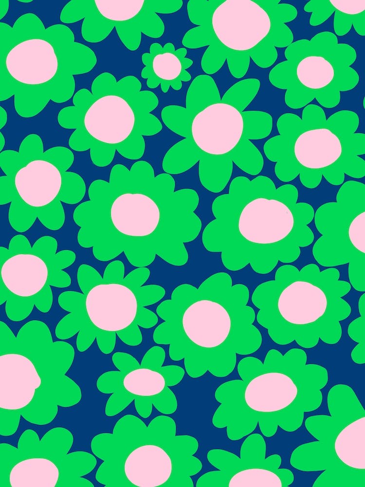 Abstract Bubble Flower Printed Pattern