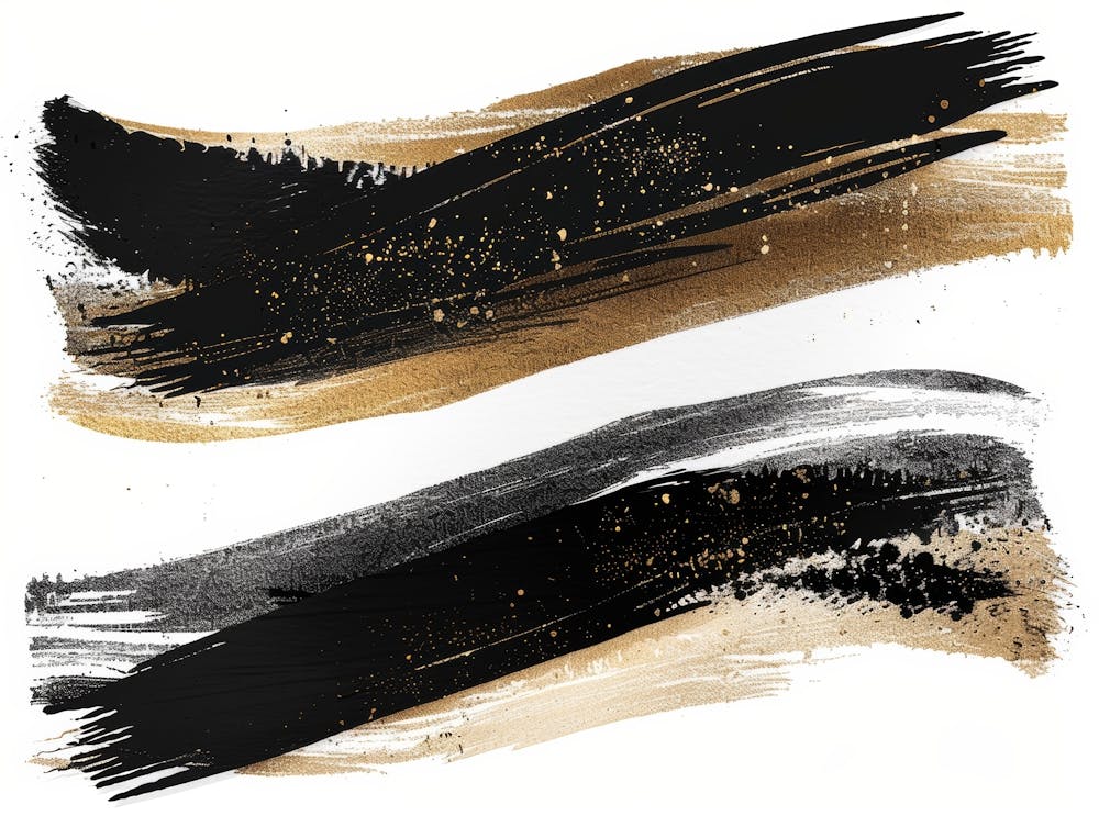 Black And Gold Brush Strokes 33