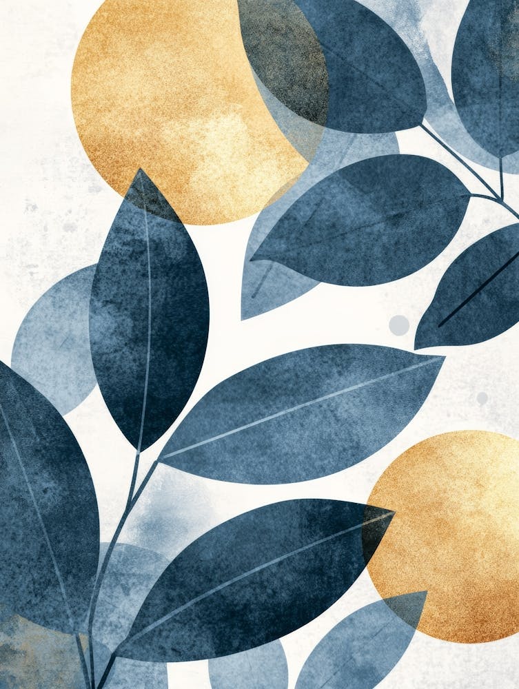 Blue And Yellow Leaves 8