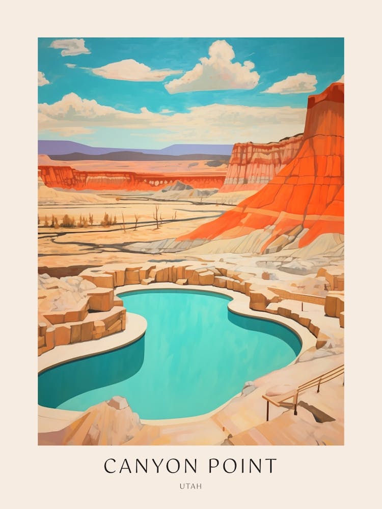 Canyon Point, Utah 2 Midcentury Modern Pool Poster