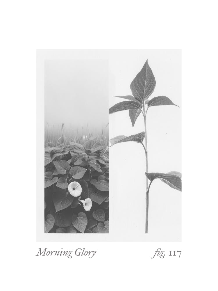 Morning Glory Botanical Collage 3