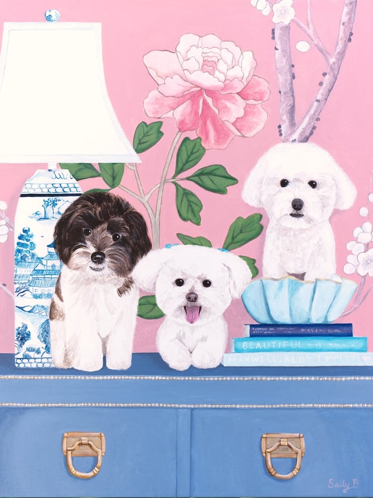 Malteses With Chinoiserie