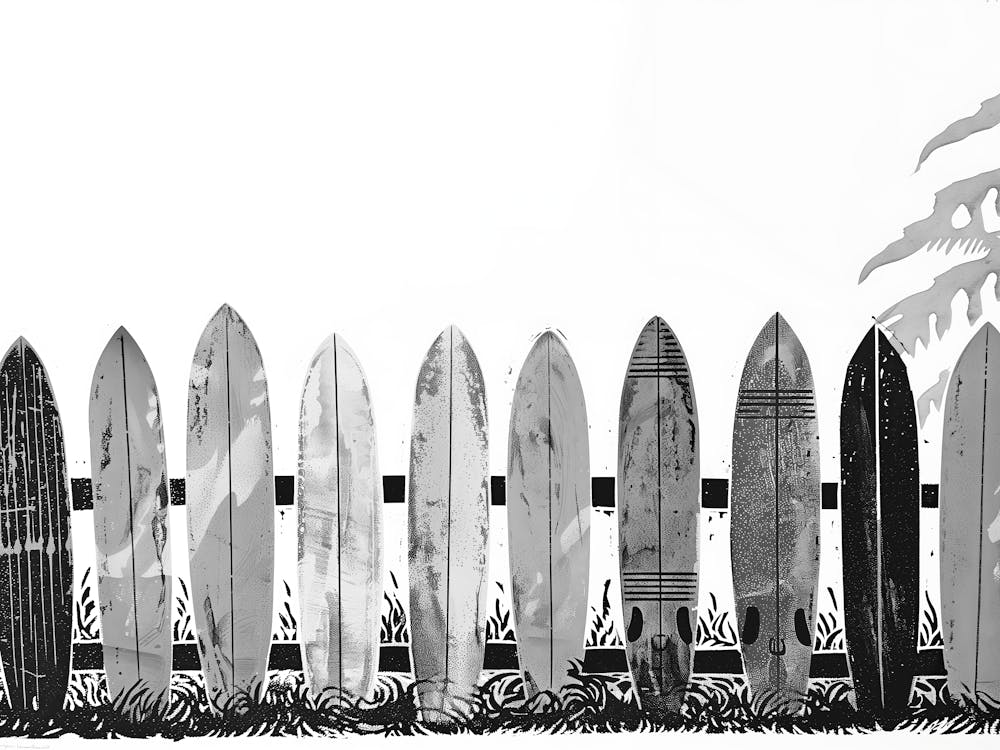 Surfboards On Fence