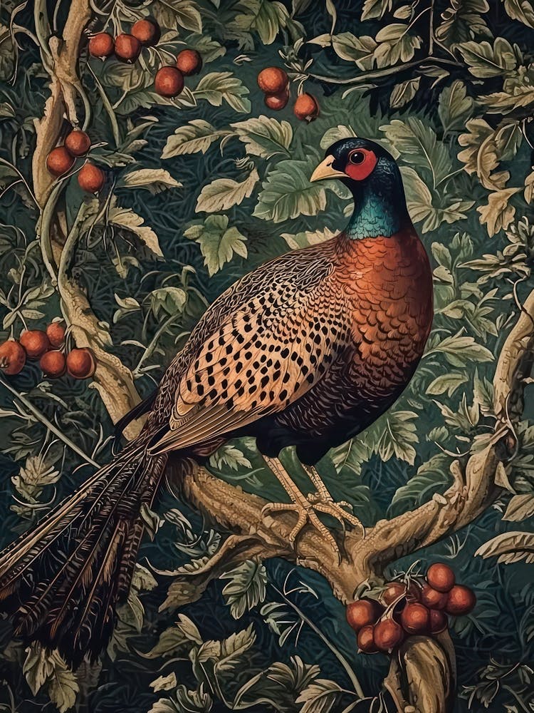 William Morris Pheasant Bird Vintage 