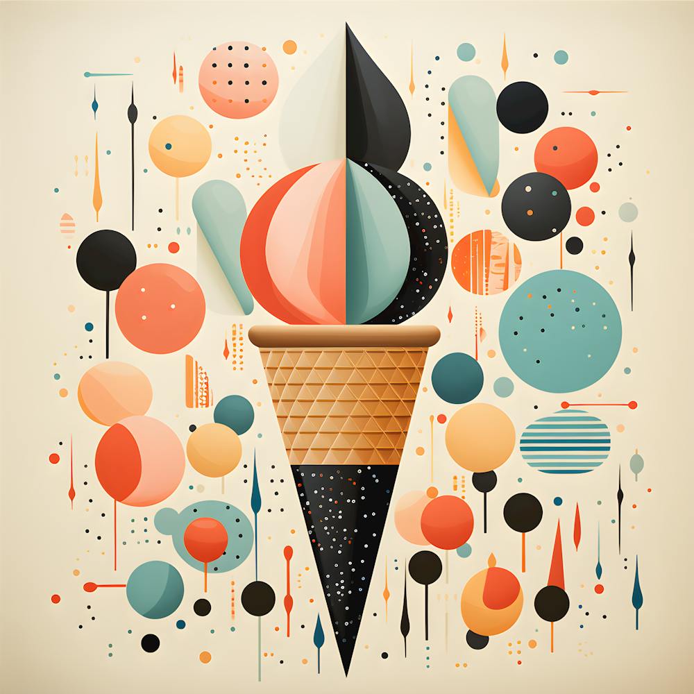 Sprinkle Spectrum Artistic Ice Cream Cone Wall Decor