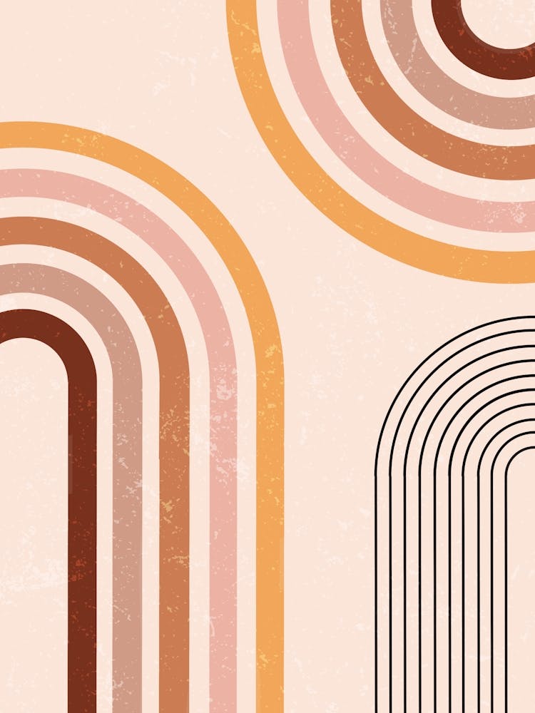 Abstract Arches Retro Modern Speckled Background