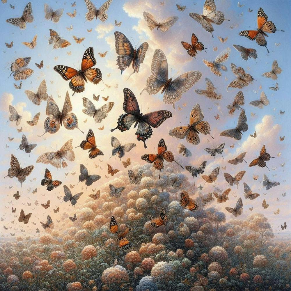 swarm of Butterflies In The Sky