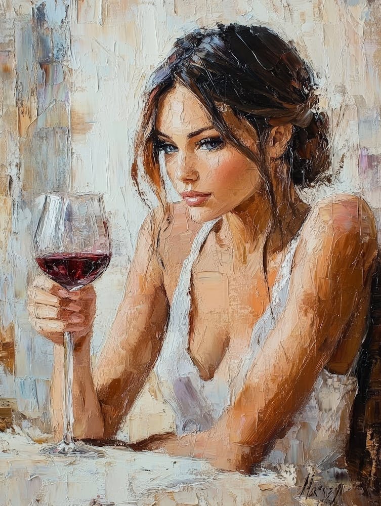 Woman With A Glass Of Wine