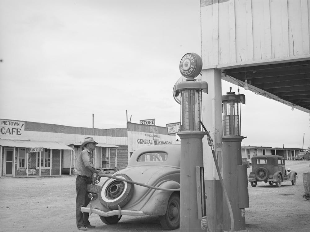 The Gasoline Pumps At Pie Town, New Mexico By Russell Lee