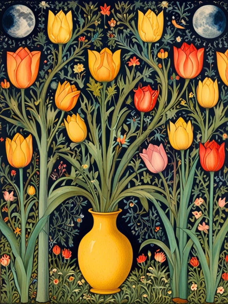 William Morris Tulips In A Vase 1