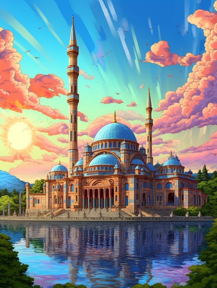 Sleymaniye Mosque Pixel Art 8