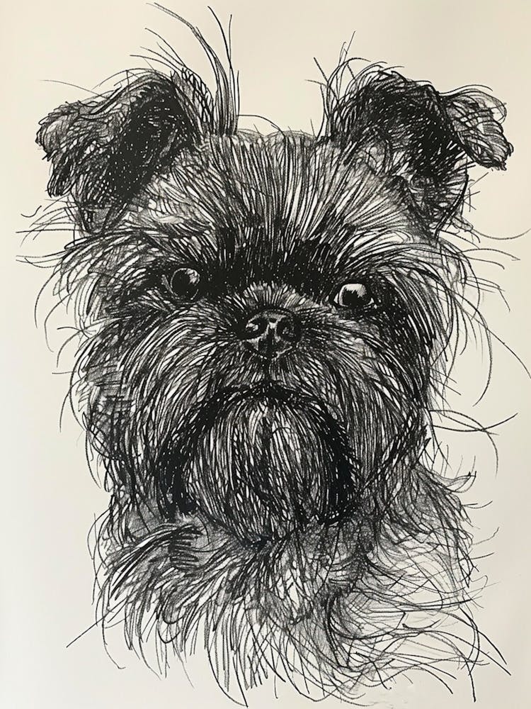 Affenpinscher Dog Line Sketch