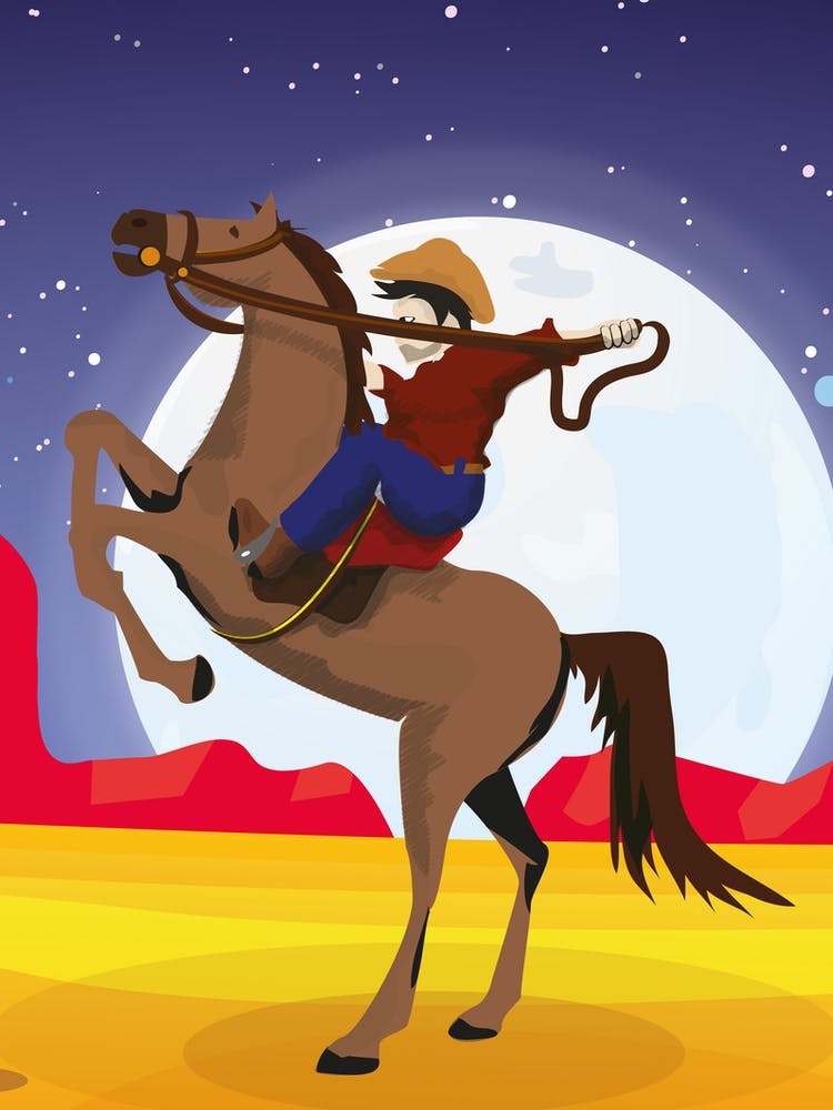 Cowboy Riding A Horse