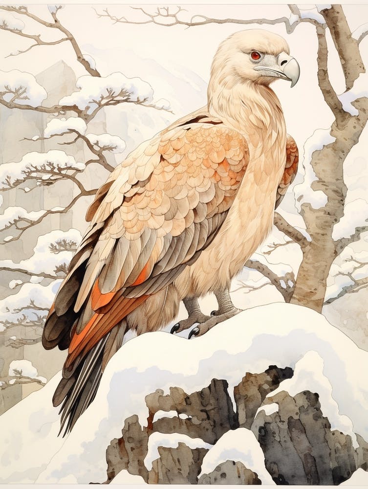 Peinture d'oiseau hivernal Vulture 2