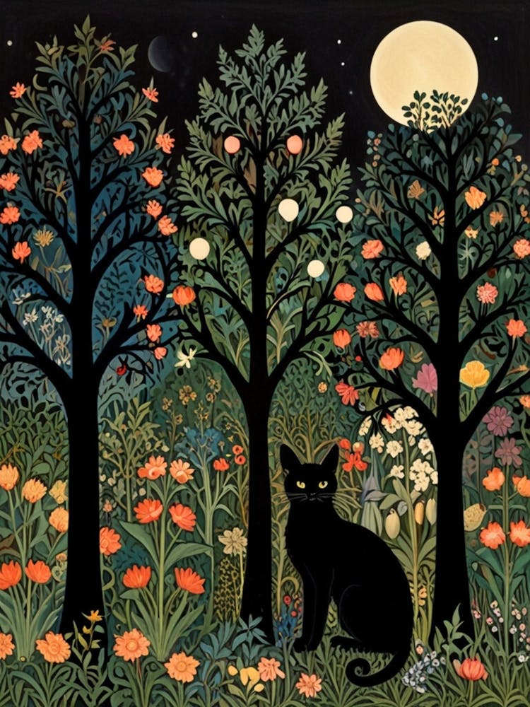 William Morris Cat In The Forest 33