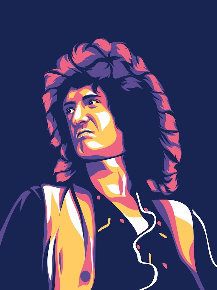 Brian May Queen Pop Art