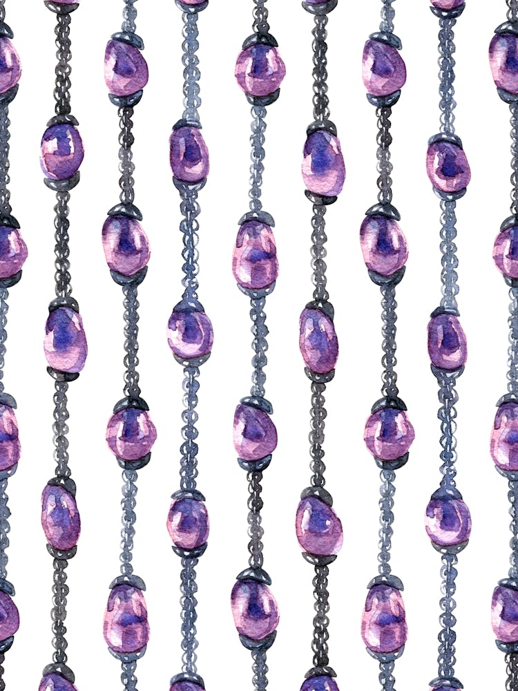 Violette Perlen Auf Silberkette Schmuck