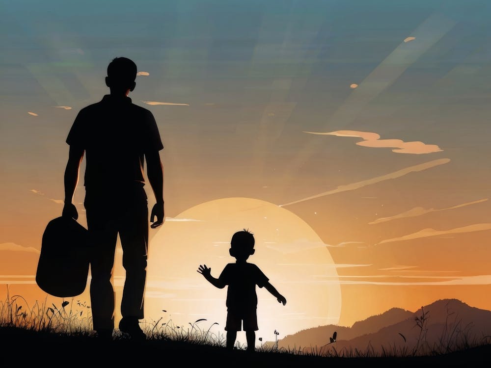 Silhouette Of A Father And Son Father's Day 2