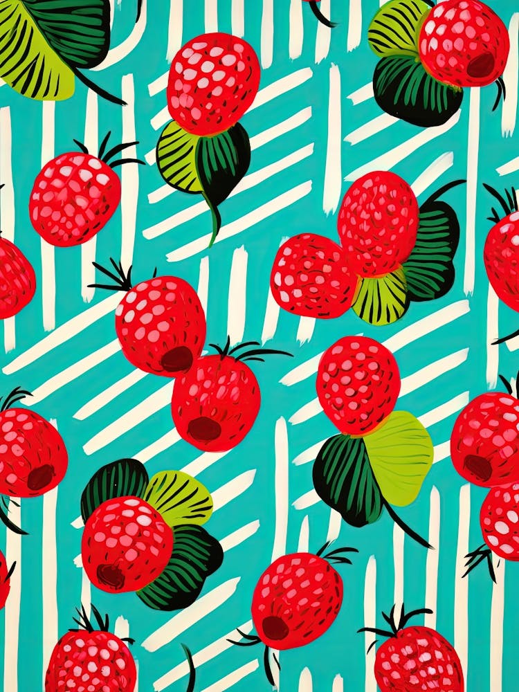 Raspberries Fruit Summer Illustration 2