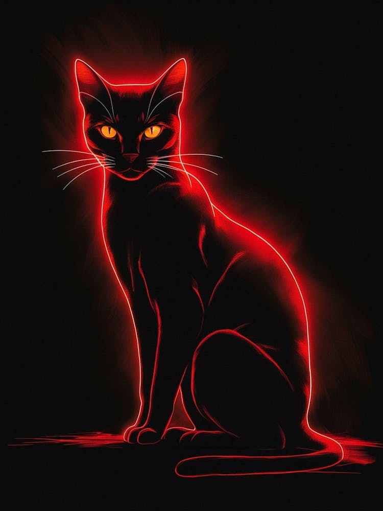 Cat With Glowing Eyes