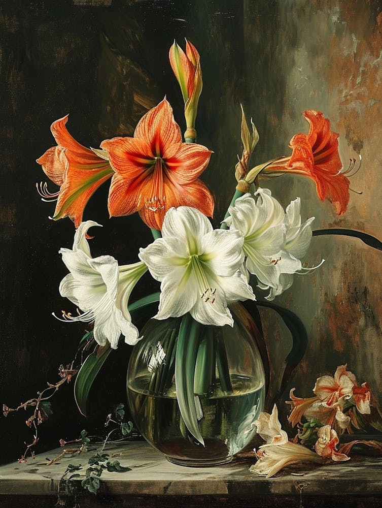Baroque Floral Still Life Amaryllis 5