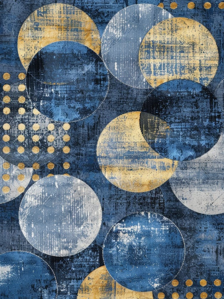 Blue And Gold Circles 3