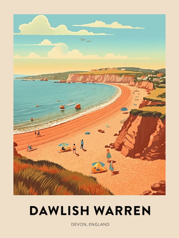 Devon Vintage Travel Poster Dawlish Warren