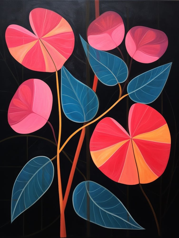Bougainvillea 2 Hilma Af Klint inspirierte Blumenillustration