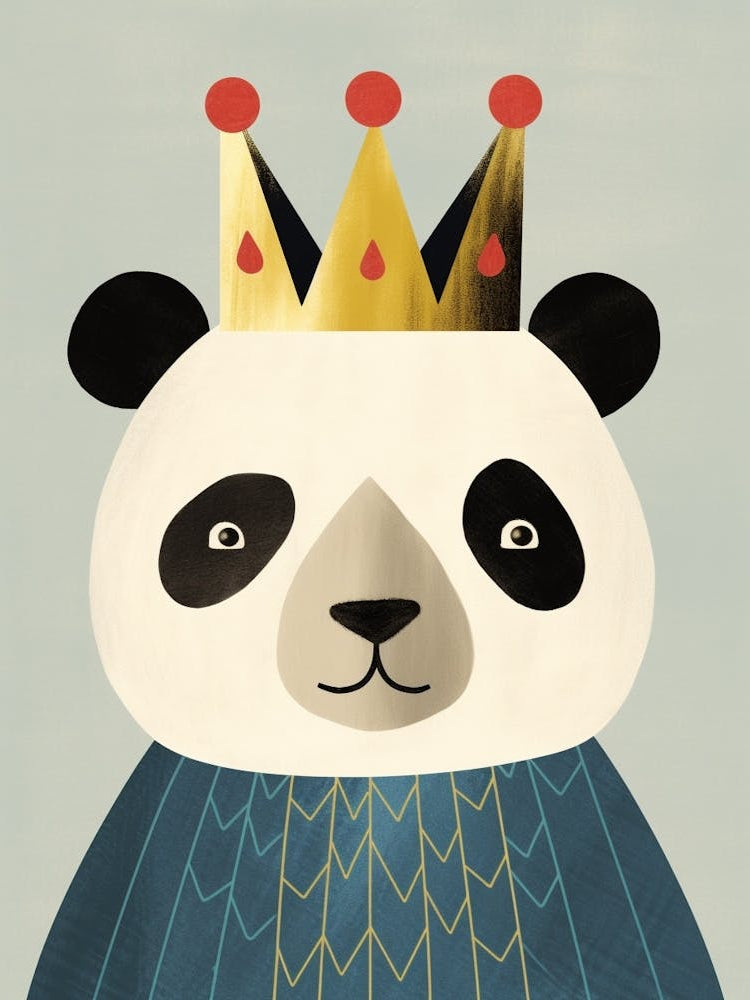 Little Panda 1 Wearing A Crown