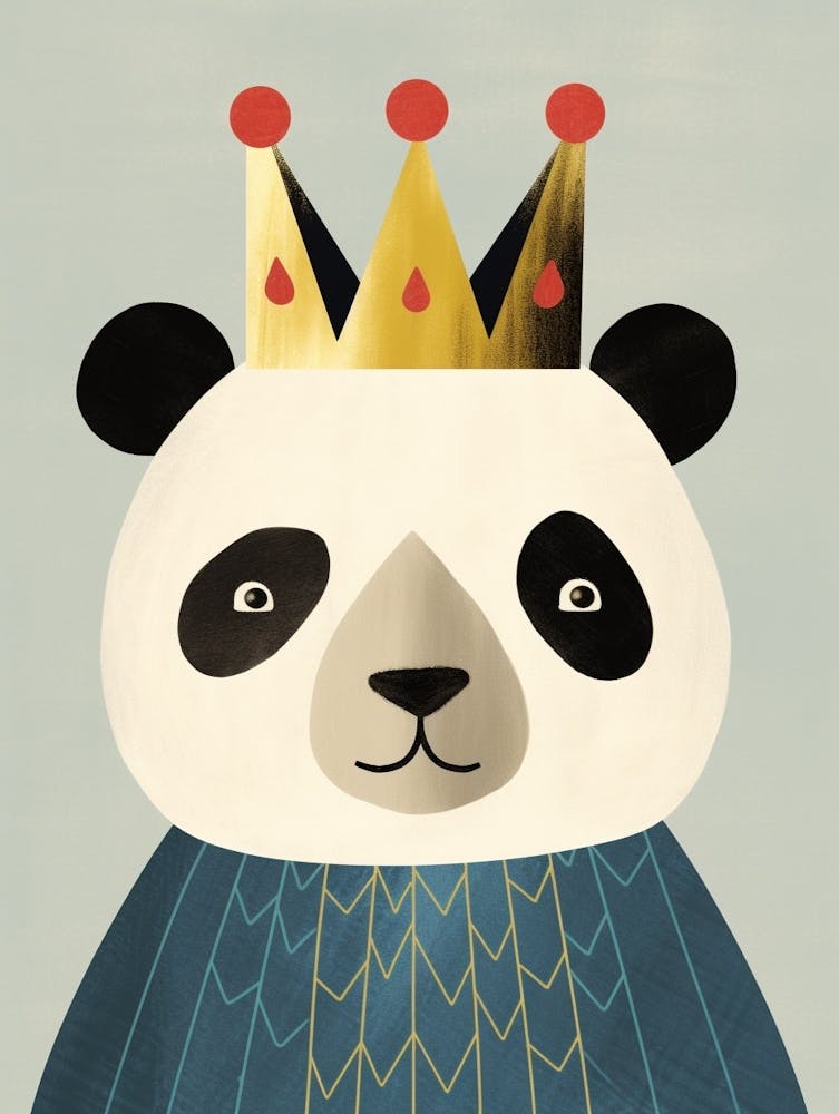 Little Panda 1 Wearing A Crown