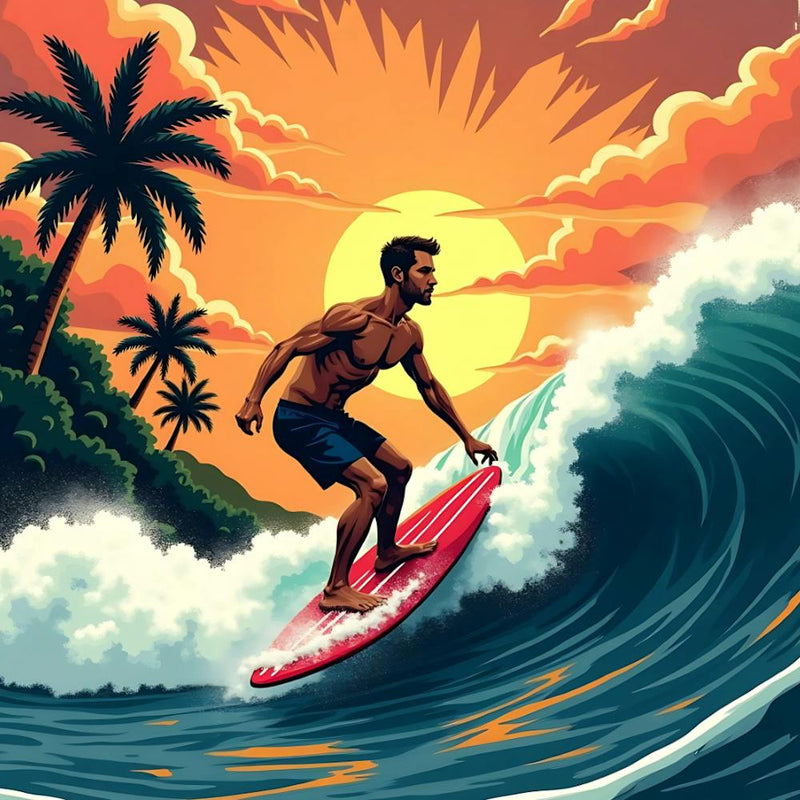 Surfer At Sunset