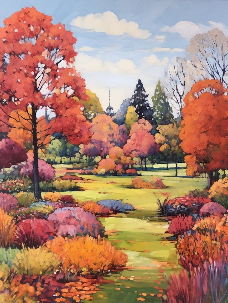 Autumn Gardens Painting Ballarat Botanical Gardens 2