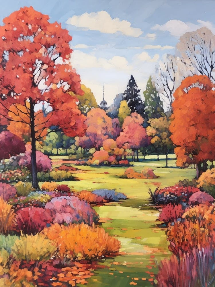 Autumn Gardens Painting Ballarat Botanical Gardens 2